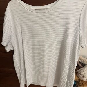 White Ribbed Women's Top